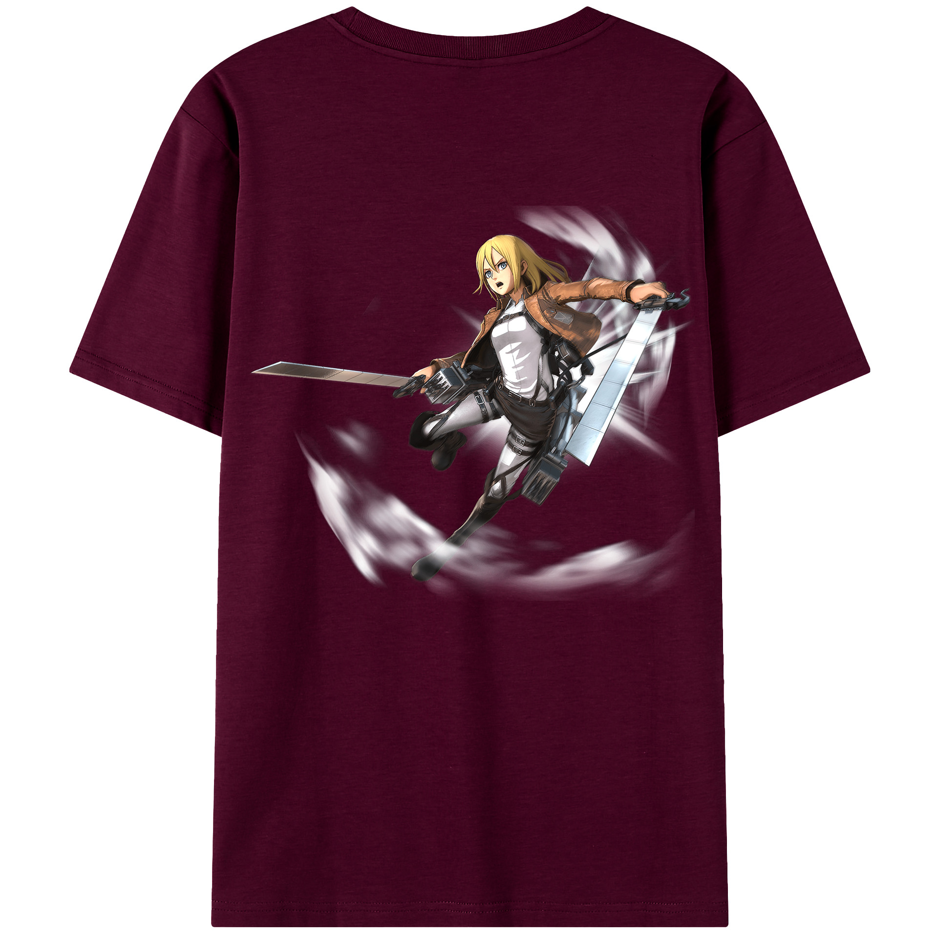 （画像用） 進撃の巨人 クリスタ·レンズ Attack on Titan Christa Lenz レディース半袖Tシャツ(バックプリント)